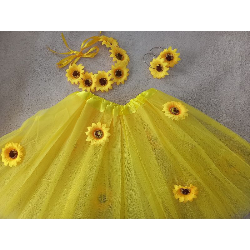 Fantasia carnaval girassol com 3 peças