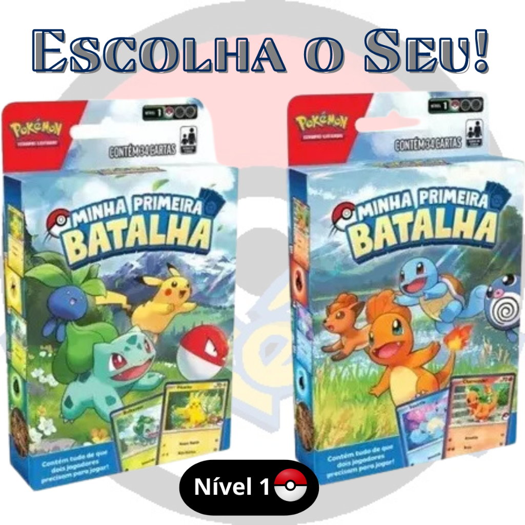 Deck Pokémon Minha Primeira Batalha Estampas Ilustradas Nivel 01 Dois Jogadores