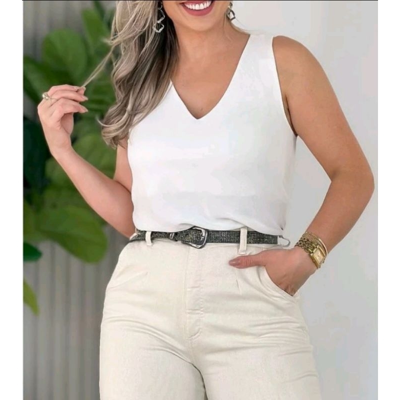 Blusa de Alça Grossa Larga Duna Air Flow | Shopee Brasil