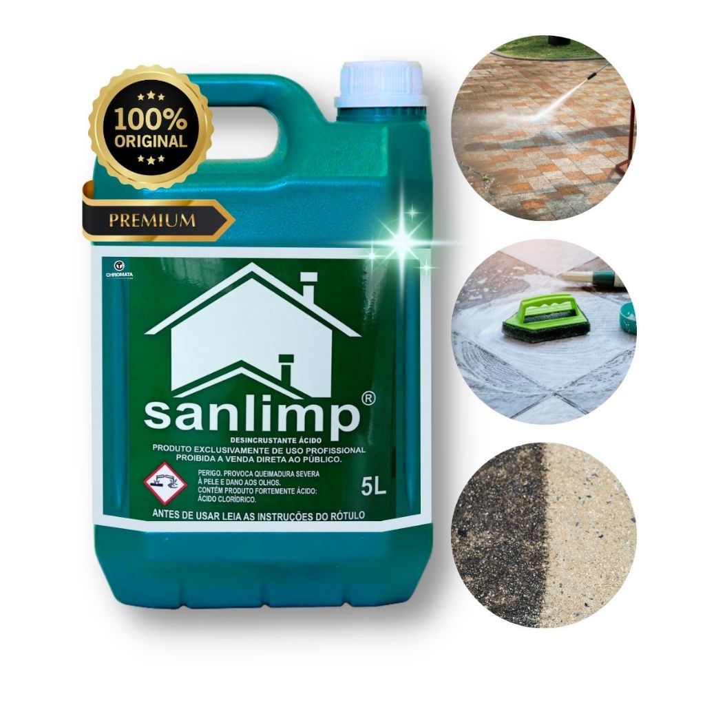 Limpa Pedras E Pisos Ácido Muriático Concentrado Sanlimp 5l | Shopee Brasil