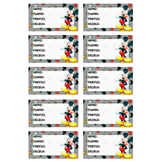 Etiqueta escolar Mickey Mouse, 20 unidades