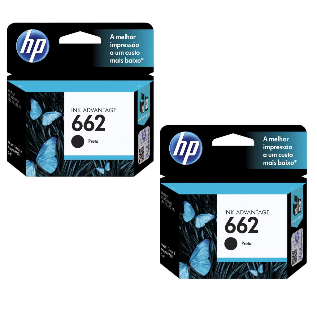 Kit Cartucho Impressora Hp Deskjet 662 Preto 2uni | Shopee Brasil