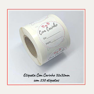 250 Etiqueta Adesiva Dedicatória De Para Presente Com Carinho