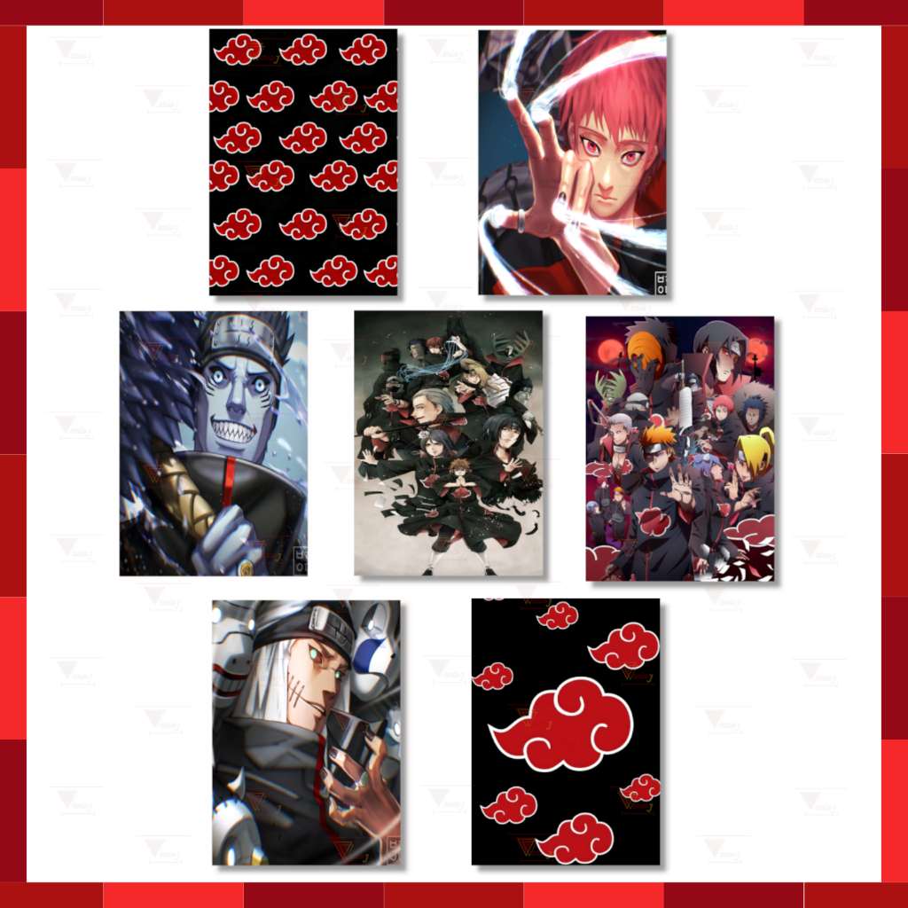 Placa Decorativa Quadro A4 Anime Naruto Akatsuki Top Excelente