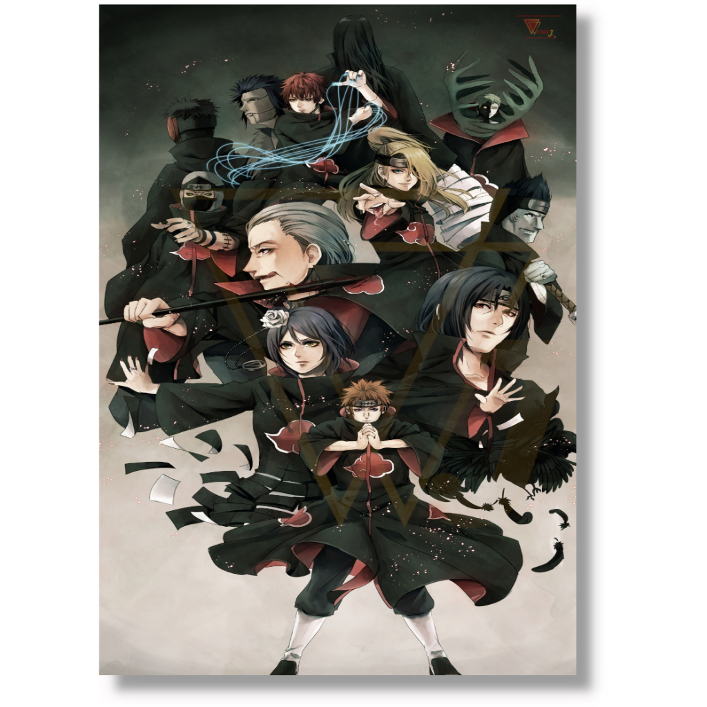 Placa Decorativa Quadro A4 Anime Naruto Akatsuki Top Excelente
