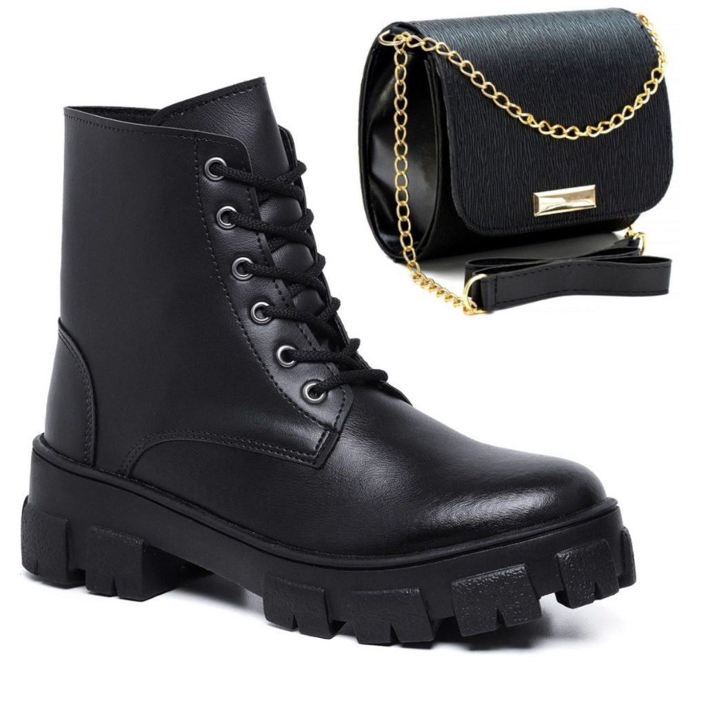 Bota feminina estilo store militar