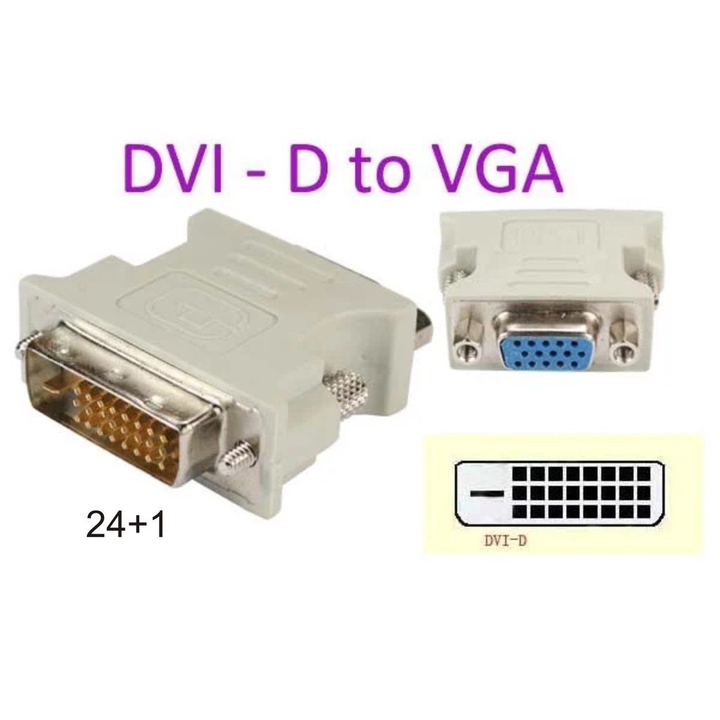 Adaptador dvi d para vga femea 24+1