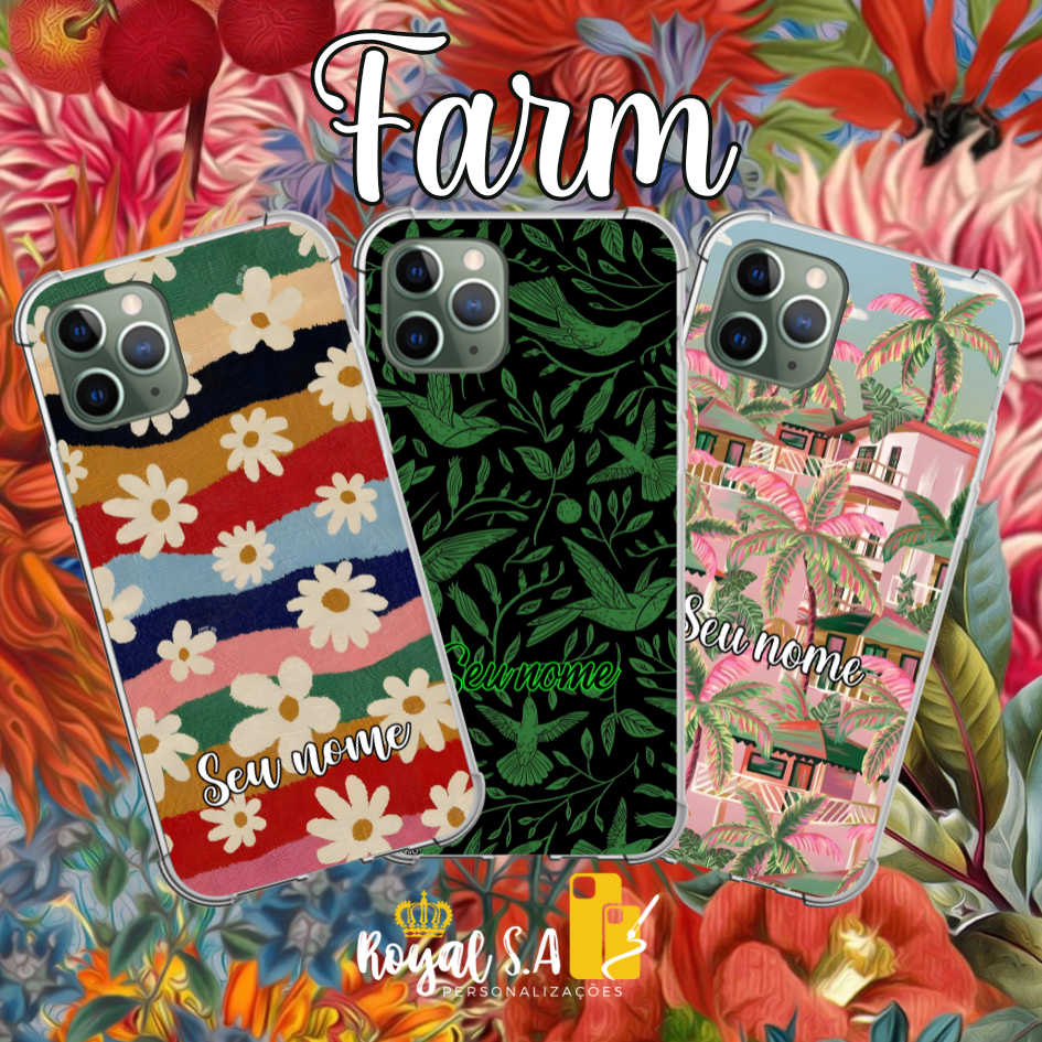 Capinha personalizada Farm/ Verão para todos os aparelhos Samsung/ Iphone/ Motorola/ Xiaomi/ LG