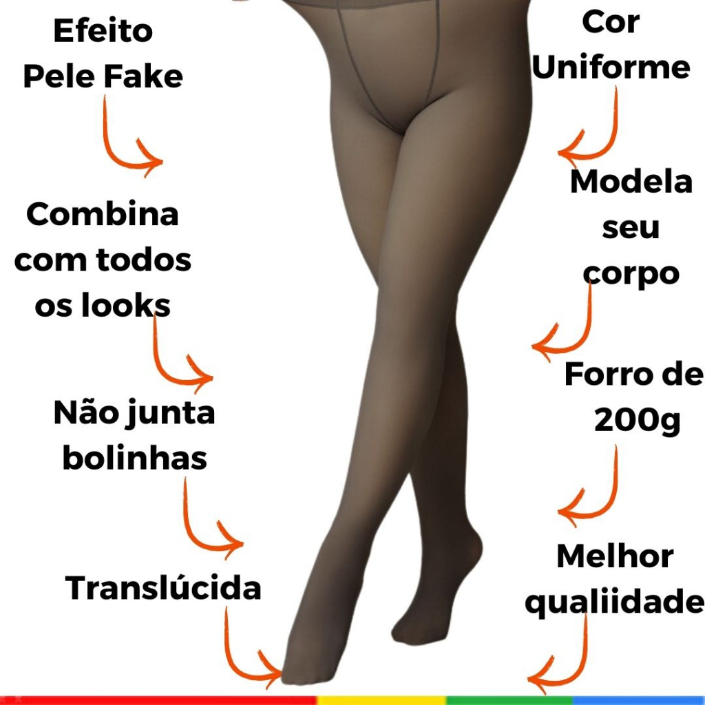 meia calça plus size peluciada pelúcia forrada translucida grossa pele ...