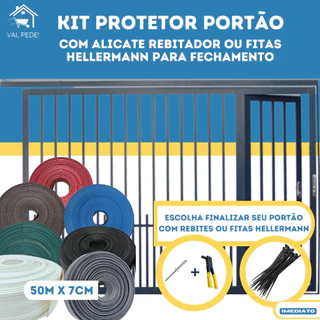 kit Protetor fechamento de Portão 50 METROS (7 cm de altura) Varias Cores