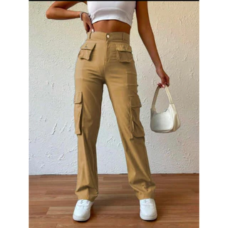 calça pantalona cargo sarja