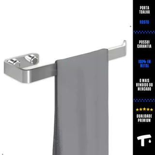 Suporte Porta Toalha De Rosto Quadrado Cromado Standard