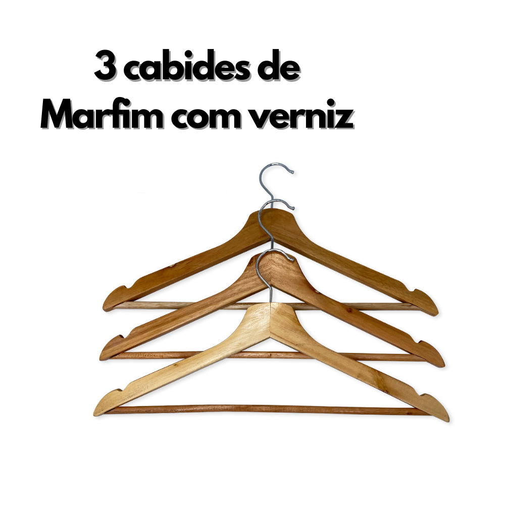 Kit De Unidades Cabide De Madeira Marfim Com Verniz Shopee Brasil