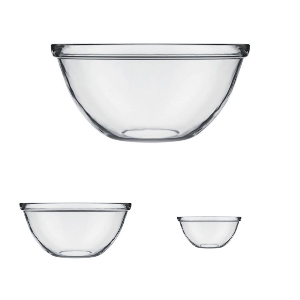Jogo 3 Tigelas Redonda 1L ,2L e 4L Bowls vidro Sempre Lisas