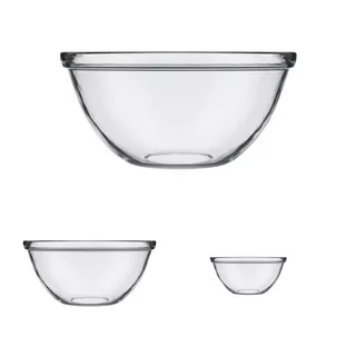 Jogo 3 Tigelas Redonda 1L ,2L e 4L Bowls vidro Sempre Lisas