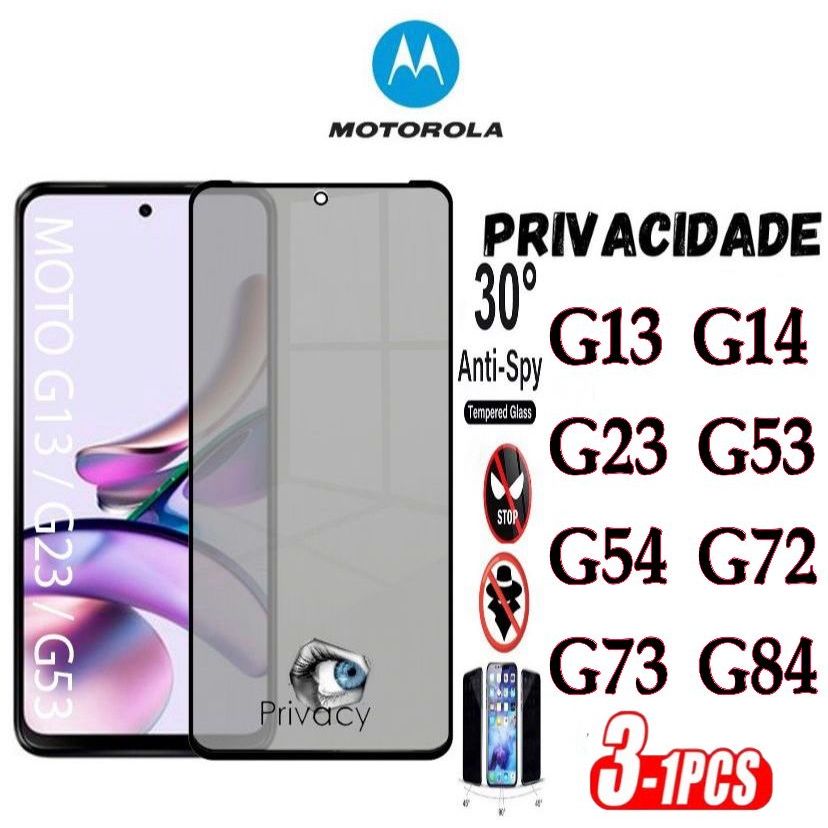 Película Privacidade 3D Anti Spy MOTO G13 G14 G23 G53 G54 G72 G73 G84