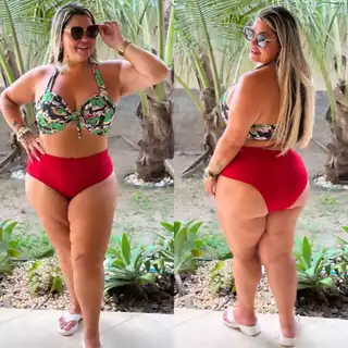 Biquíni Plus Size com Bojo detalhe para amarrar