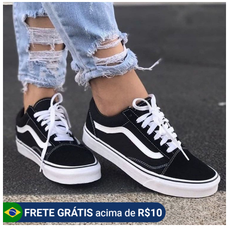 Vans classic preto store feminino