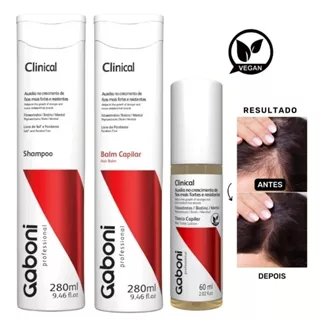 Tratamento Capilar Anti-queda e Auxílio no Crescimento Clinical (3 Produtos) Gaboni Professional