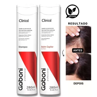 Kit Crescimento e Fortalecimento Anti-queda - Shampoo + Balm Clinical Gaboni