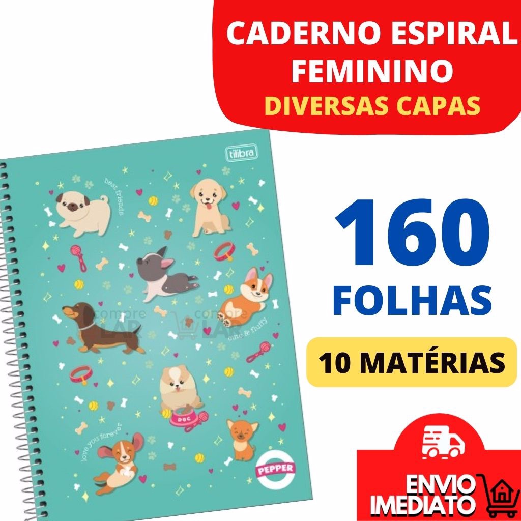 Caderno 10 Matérias Petite Girls Capas Sortidas C/160 Folhas - PanAmericana  - Lupel