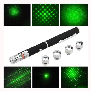 Caneta Laser Pointer 5 Pontas com Diferentes Desenhos [Preto]