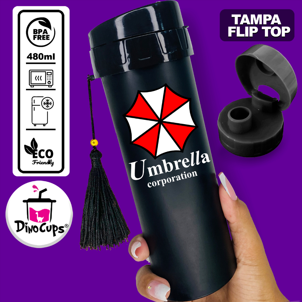 Garrafa Umbrella Corporation Resident Evil Gamer Escola Academia 480ml