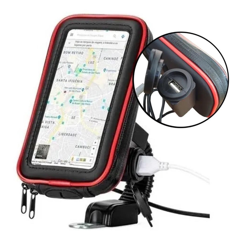 Suporte Case Impermeavel BMG19 Para Smartphone Ate 6.3" Guidao Do Moto