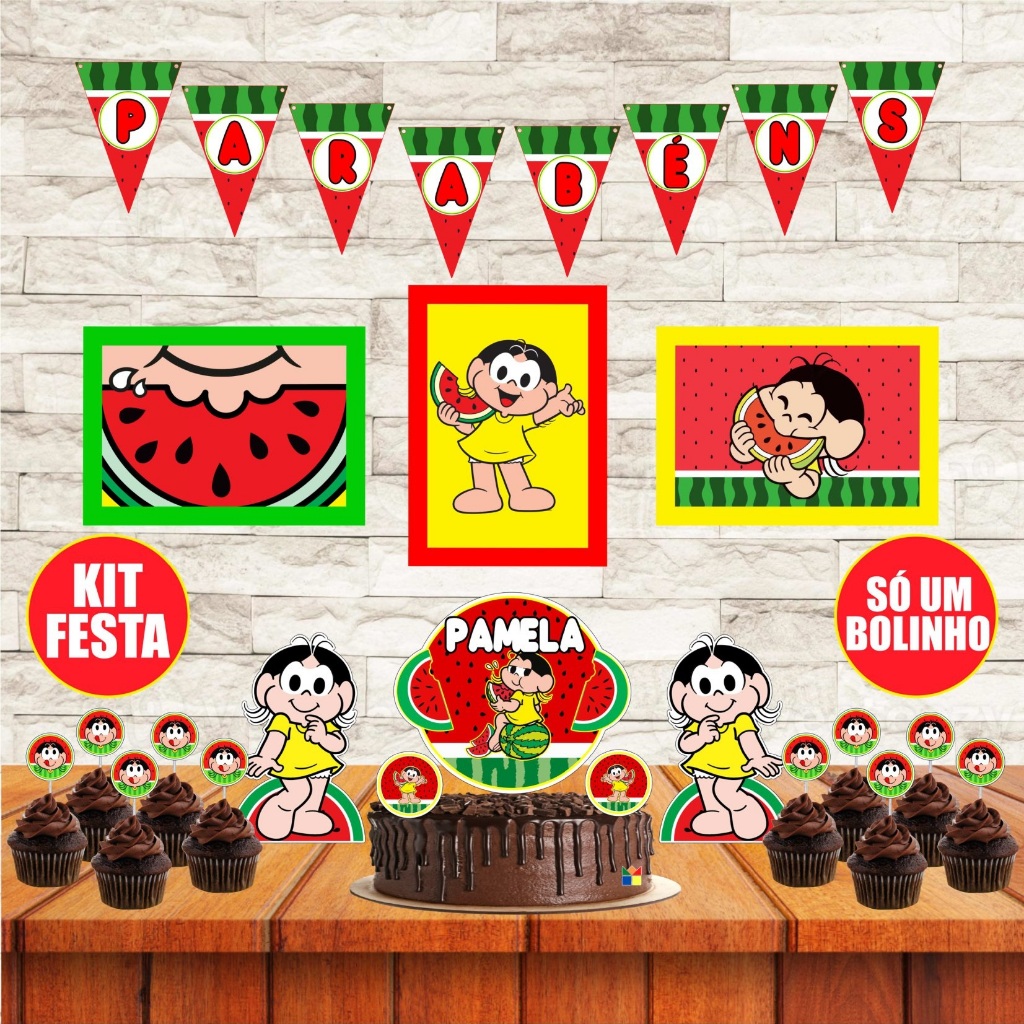 Festa Em Casa Magali Turma da Mônica Kit Decorativo