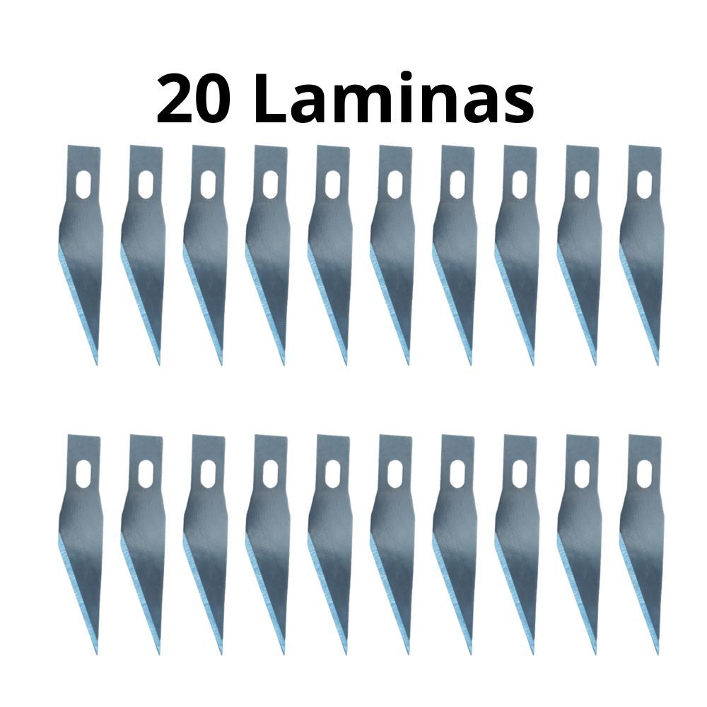 Kit 20 laminas de estilete de precisão tipo bisturi