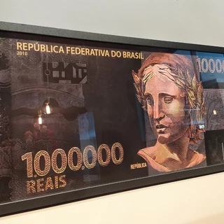 Quadro Vidro 1 Milhão De Reais Dinheiro Money 63x29