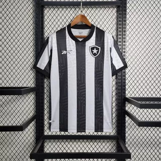 Camisa Do Botafogo 2023 Preta Branca Listrada Camiseta De Time Futebol