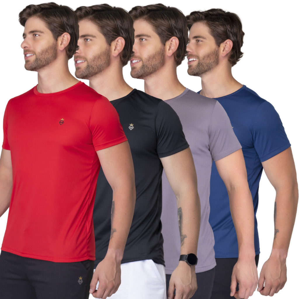 Kit 4 Camiseta Dry Fit Academia Masculina Treino Corrida Esportes ...