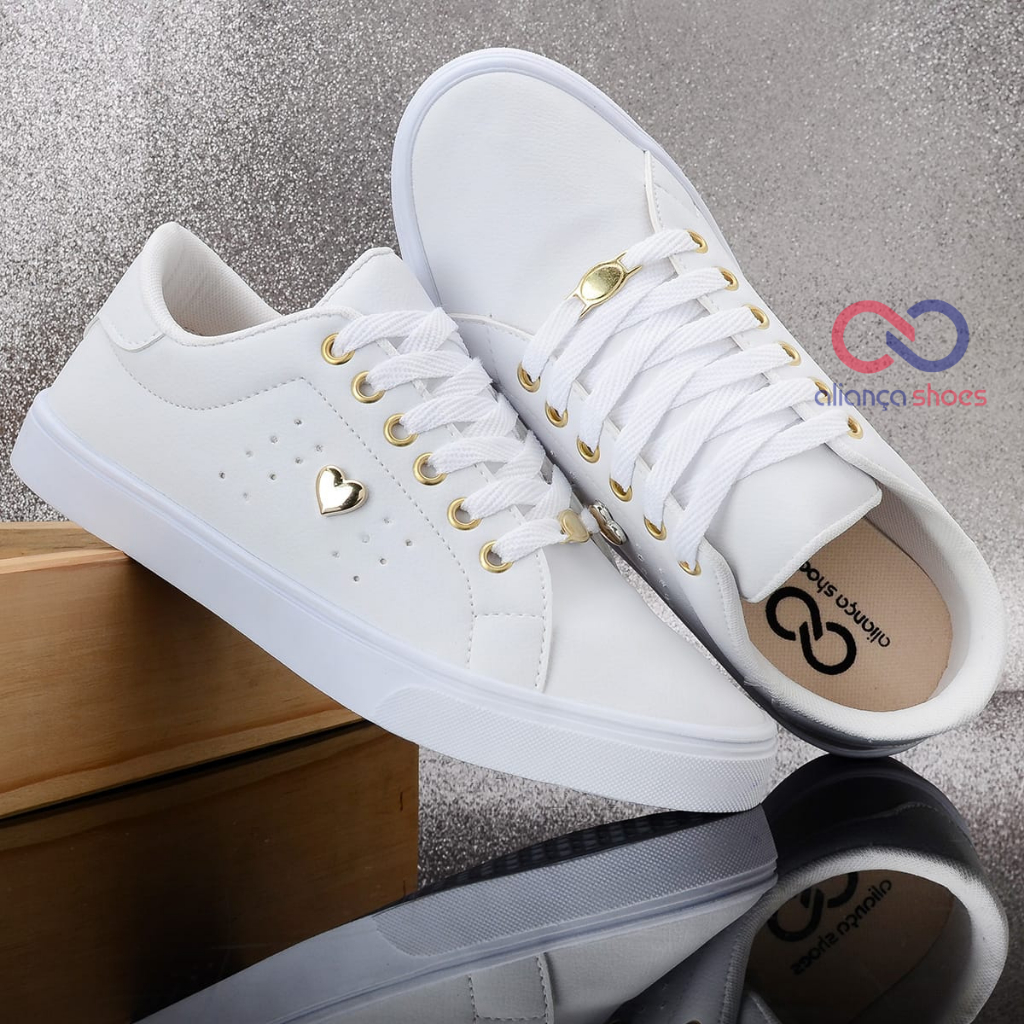 Tênis Feminino Sapatênis Casual Lançamento Coração Novidade