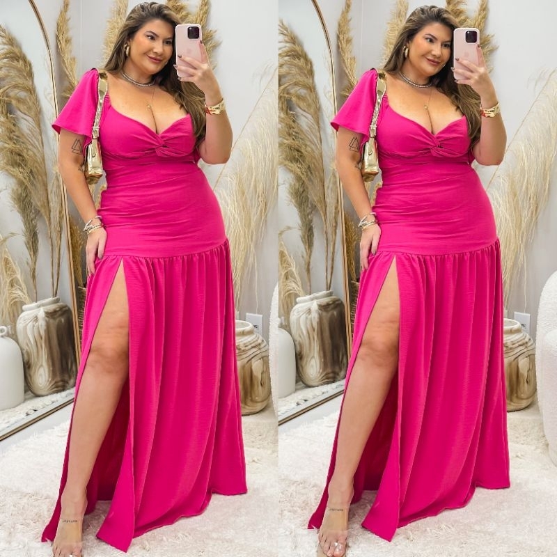 Saia longa plus size moda feminina pronta entrega envio rapido