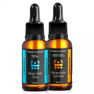 kit embaixador 01 oleo para barba goot 30ml +1 oleo para barba goot wood 30 ml