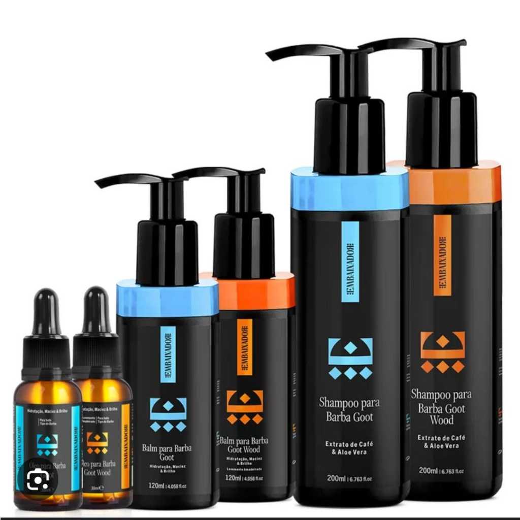 kit shampoo goot 200ml+1 shampoo+200ml1balm goot+balm goot wood 120ml+oleo goot+oleo goot wood embaixador