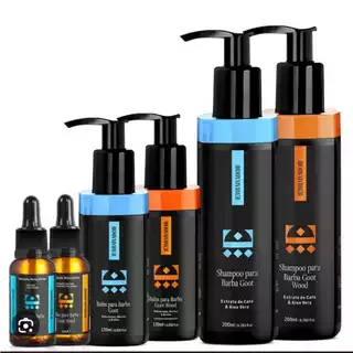 kit shampoo goot 200ml+1 shampoo+200ml1balm goot+balm goot wood 120ml+oleo goot+oleo goot wood embaixador