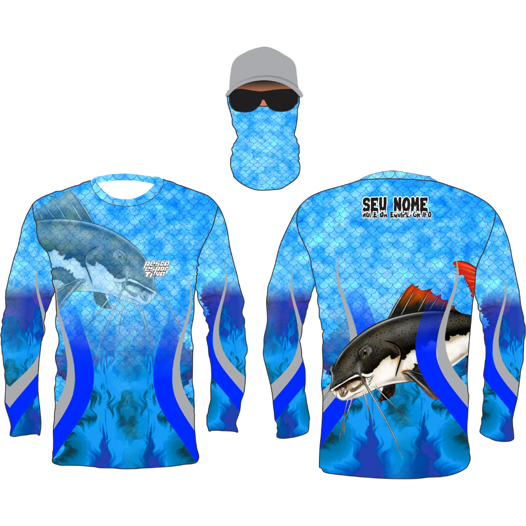 Camiseta Pesca Com Proteção UV50 pirarara Personalizada com seu Nome ...