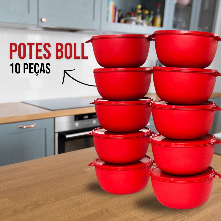 kit potes hermeticos plastico 1 litro cozinha boll