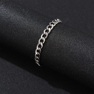Pulseira Prata Grossa 7mm Grumet Cubana Aço Inox 316l Prateada