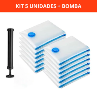 Kit 5 Saco a Vácuo Viagem Mala Organizador Para Roupa cm Guarda Roupa Edredom