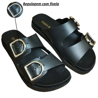 Sandália Papete Chinelo Feminino Terra e Agua Fivela 33 ao 40