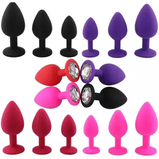 Plug Anal De Silicone Joia Na Base Aveludado 3 Tamanhos P.M.G Sex Shop