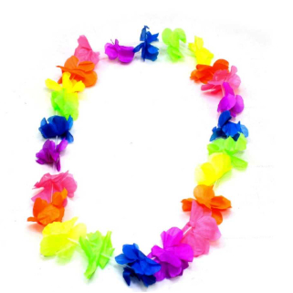 Kit C/12 Colar Havaiano Tecido Coloridos Para Festa Carnaval