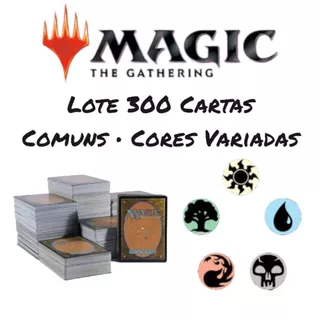 Lote cartas Magic the Gathering 300 cartas comuns Bulk MTG cores variadas