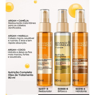 Óleo De Tratamento Avon Advance Techniques 90 Ml - bifásico, argan com coco - argan com camélia - spray