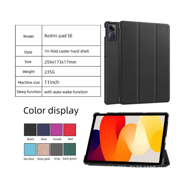 Capa de Couro Magnética Auto Sleep Tablet Xiaomi Redmi Pad Se 11polegadas Com função sleep