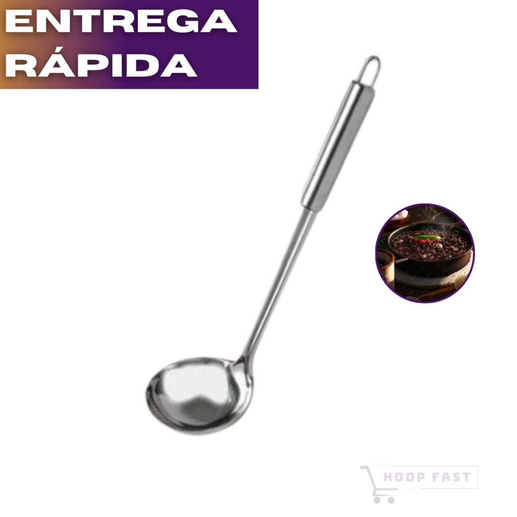 Concha Colher de Feijao Inox para Pegar Comida para Cozinha Domestico e ...