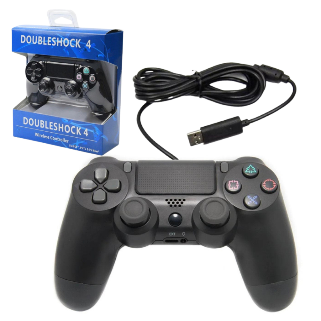 Controle ps4 com fio vibração